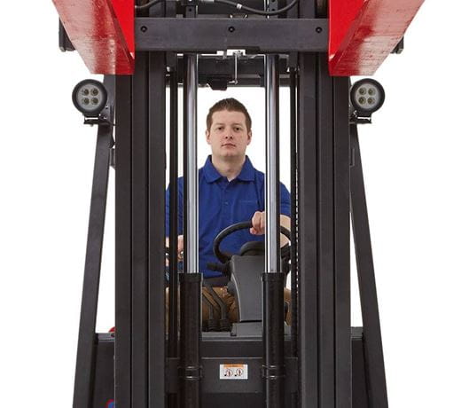 Raymond forklift with open view mast