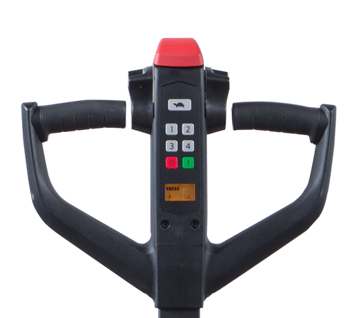 Close up image of key pad on walkie pallet Jack.